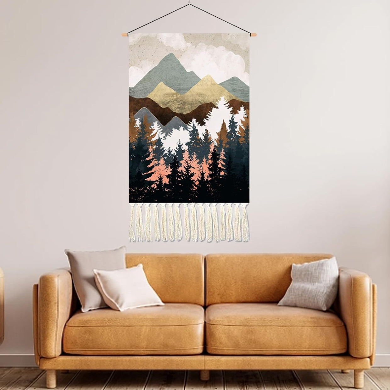 Macrame Wall Hanging Tapestry 35x60cm Boho Sun Goose Decor B - Kwikley