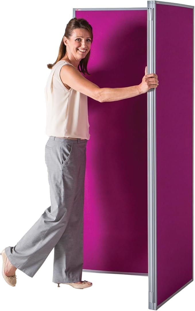 Magenta 5 - Panel Folding Privacy Divider 180×300cm | Office & Classroom Screen - Kwikley