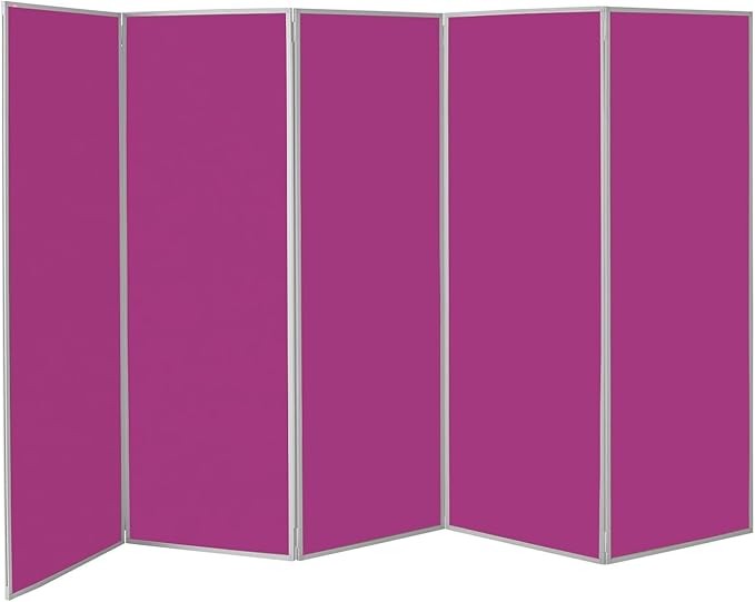 Magenta 5 - Panel Folding Privacy Divider 180×300cm | Office & Classroom Screen - Kwikley