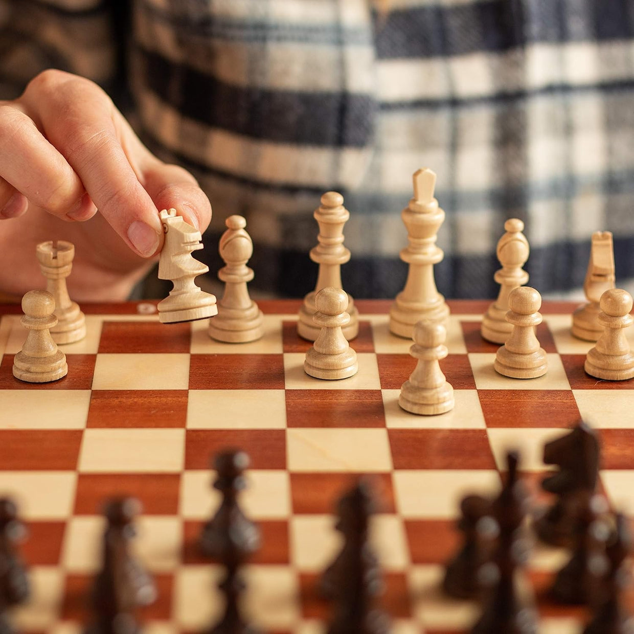 Magnetic 28cm Wooden Chess Set | Portable Folding Travel Board Game | Handmade - Kwikley