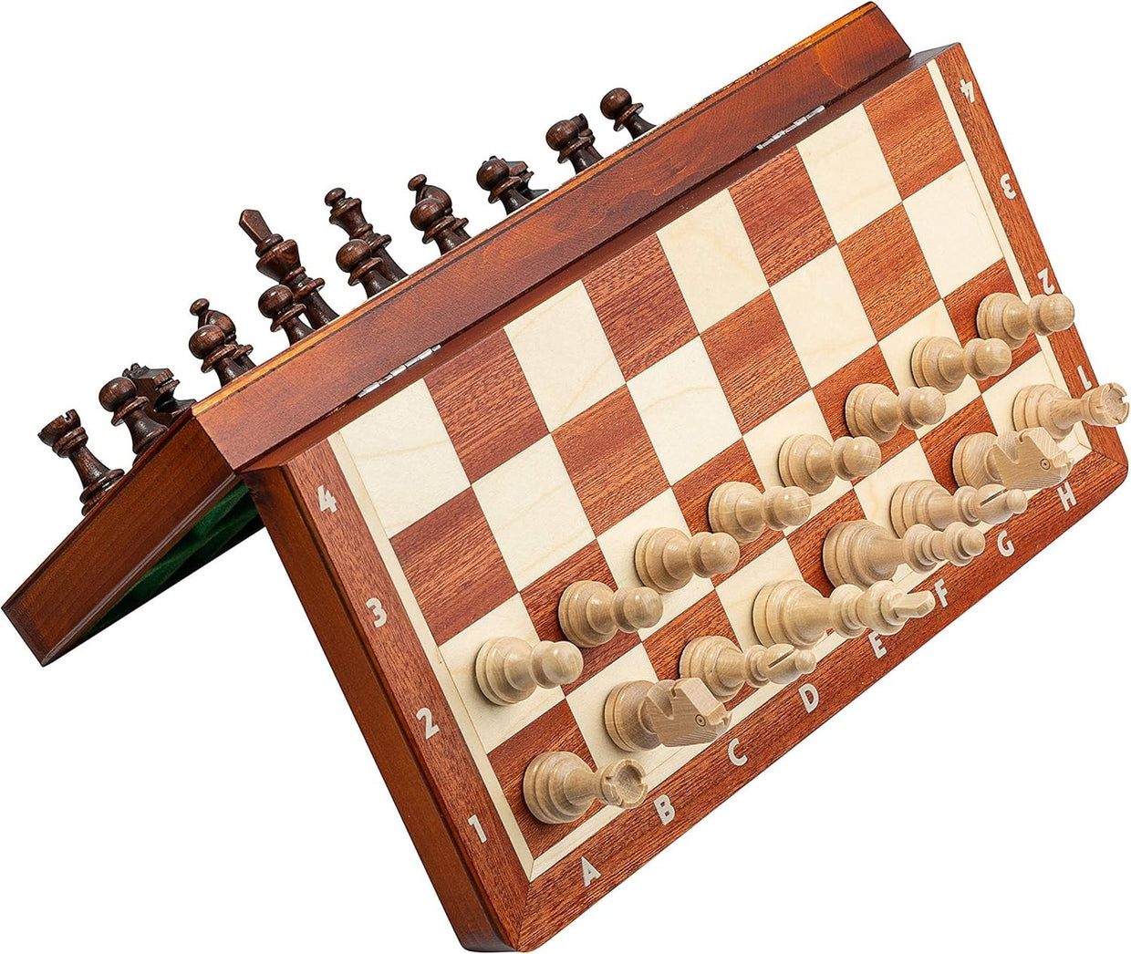 Magnetic 28cm Wooden Chess Set | Portable Folding Travel Board Game | Handmade - Kwikley
