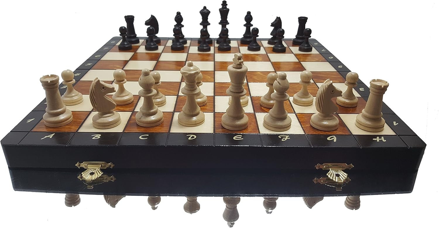 Magnetic 35cm Wooden Chess Set | Portable Travel Board | Handcrafted Luxury Game - Kwikley