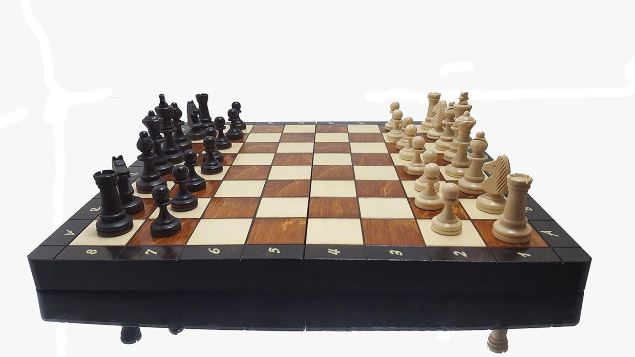 Magnetic 35cm Wooden Chess Set | Portable Travel Board | Handcrafted Luxury Game - Kwikley