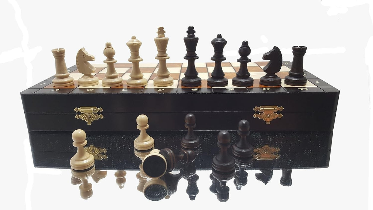 Magnetic 35cm Wooden Chess Set | Portable Travel Board | Handcrafted Luxury Game - Kwikley
