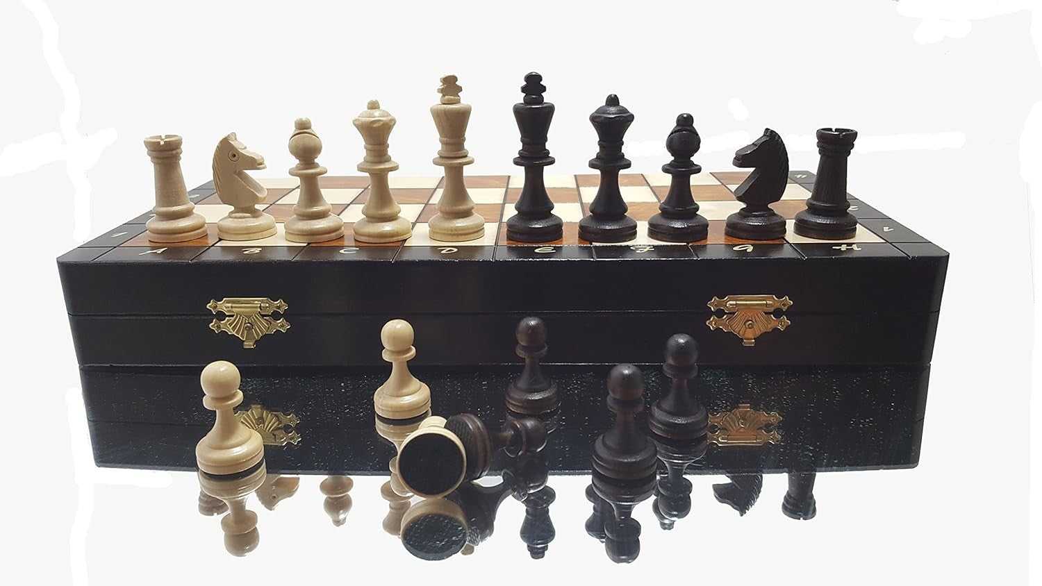 Magnetic 35cm Wooden Chess Set | Portable Travel Board | Handcrafted Luxury Game - Kwikley