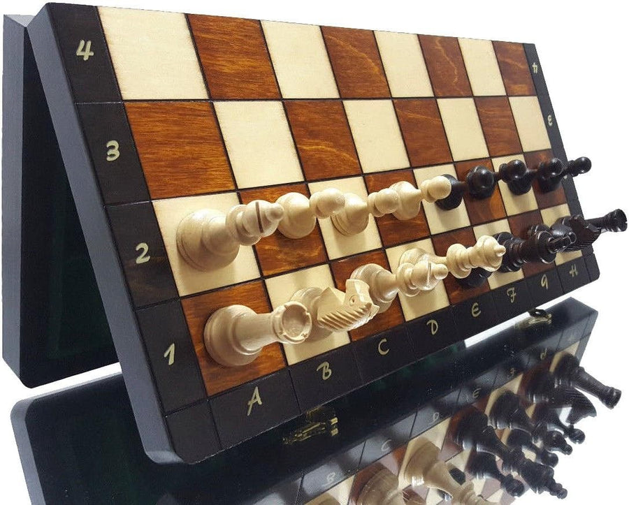Magnetic 35cm Wooden Chess Set | Portable Travel Board | Handcrafted Luxury Game - Kwikley