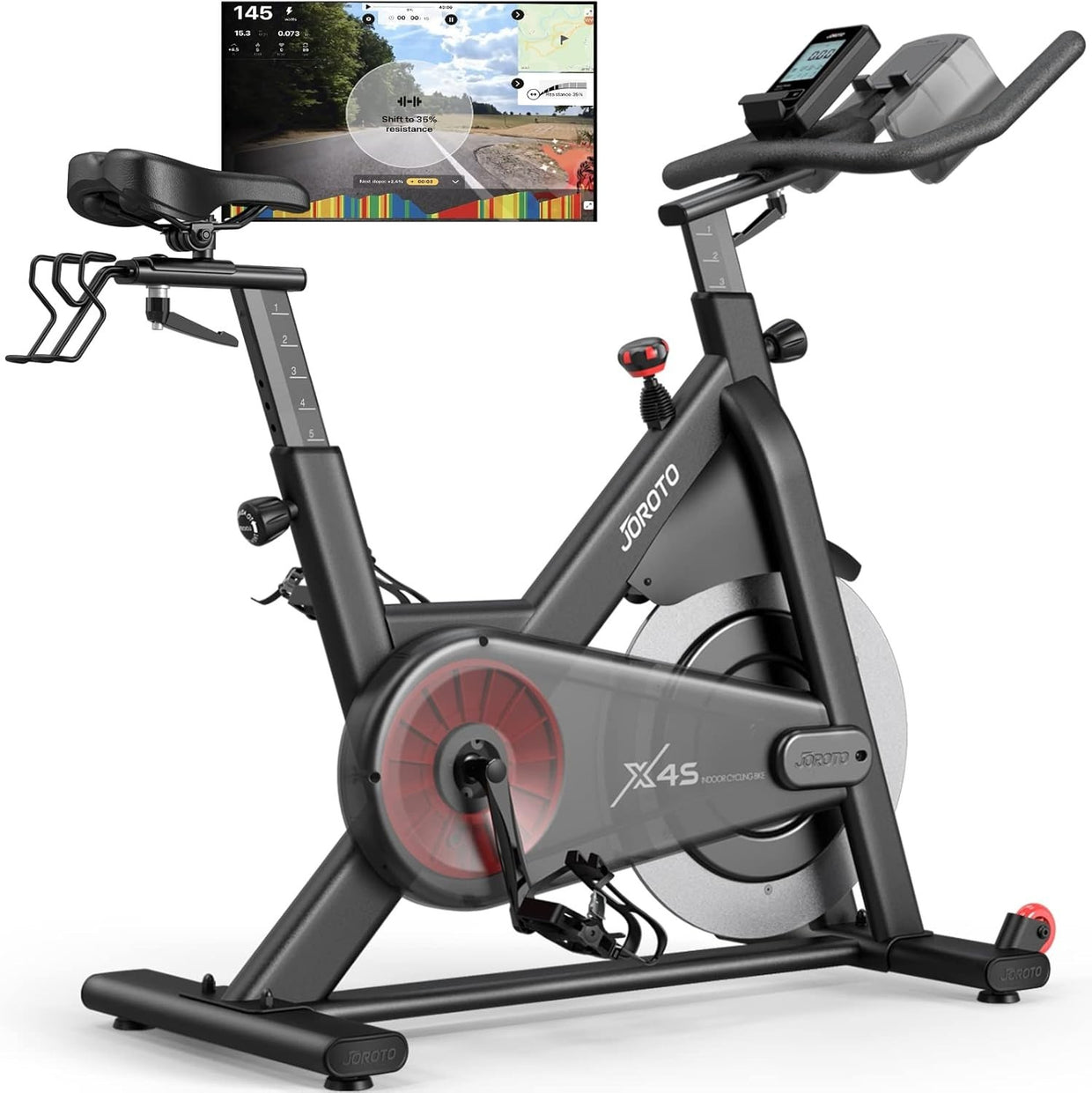 Magnetic Bluetooth Spin Bike w/ LCD Monitor, Heavy Flywheels 330lb - Kwikley