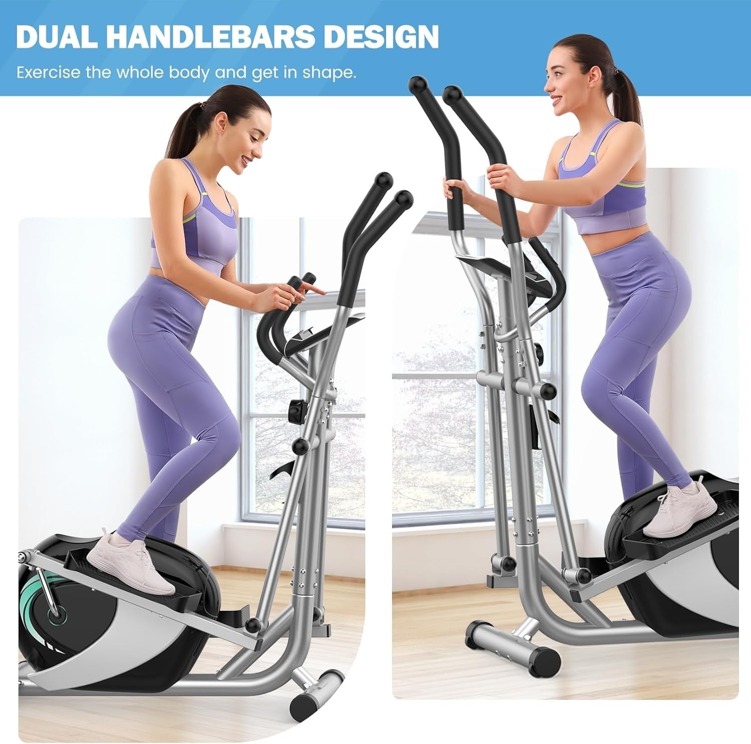 Magnetic Elliptical Cross Trainer 8 - Level Resistance Home Gym - Kwikley