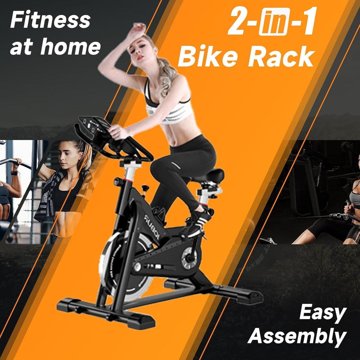 Magnetic Exercise Bike 300lb Capacity LCD Indoor Cycling with Tablet Stand - Kwikley