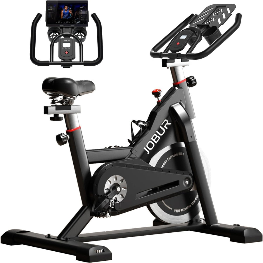 Magnetic Exercise Bike 300lb Capacity LCD Indoor Cycling with Tablet Stand - Kwikley