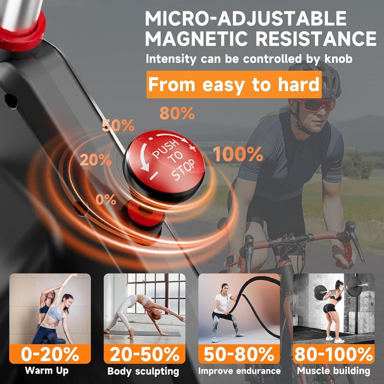 Magnetic Exercise Bike 300lb Capacity LCD Indoor Cycling with Tablet Stand - Kwikley