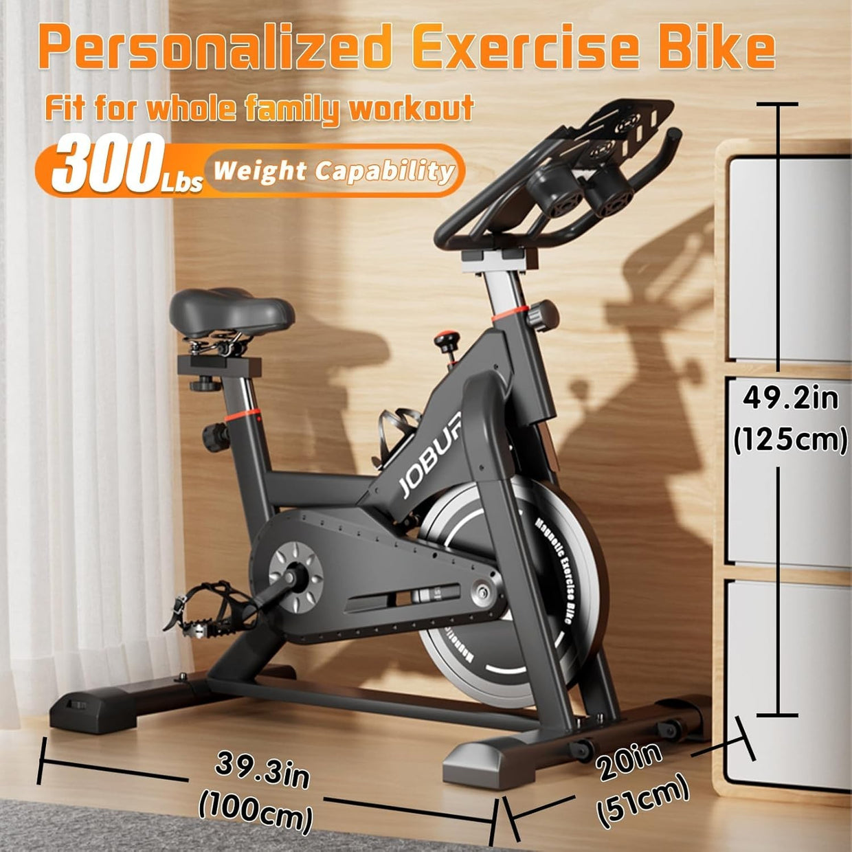 Magnetic Exercise Bike 300lb Capacity LCD Indoor Cycling with Tablet Stand - Kwikley