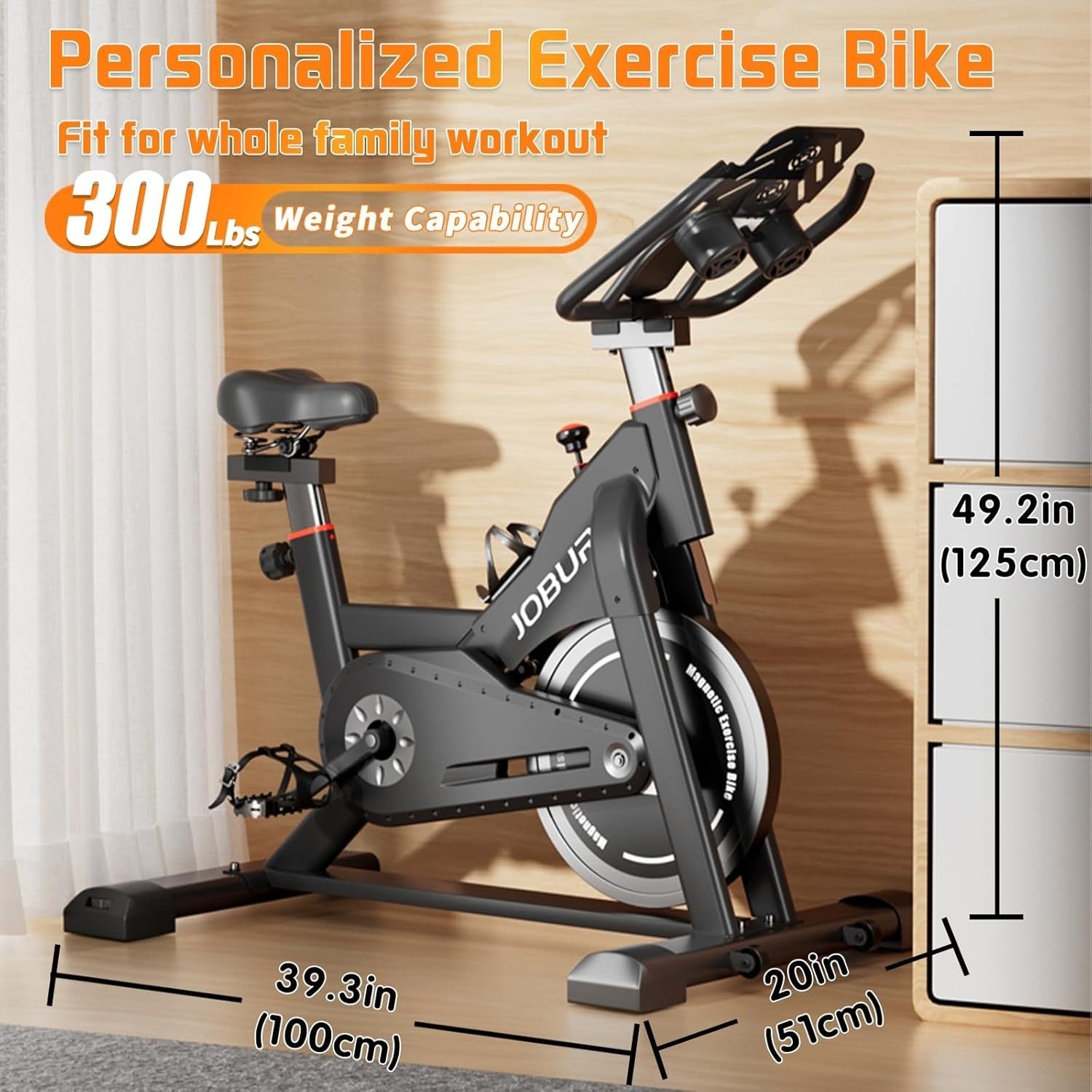Magnetic Exercise Bike 300lb Capacity LCD Indoor Cycling with Tablet Stand - Kwikley