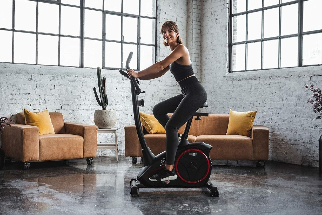 Magnetic Exercise Bike 8 - Level Resistance Adjustable Indoor Fitness Trainer - Kwikley