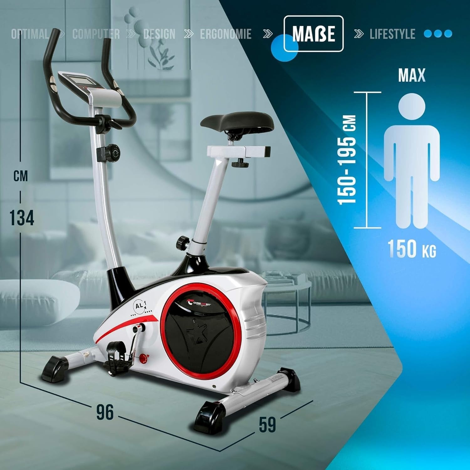 Magnetic Exercise Bike 9kg Flywheel LCD Tablet Holder Adjustable Resistance - Kwikley