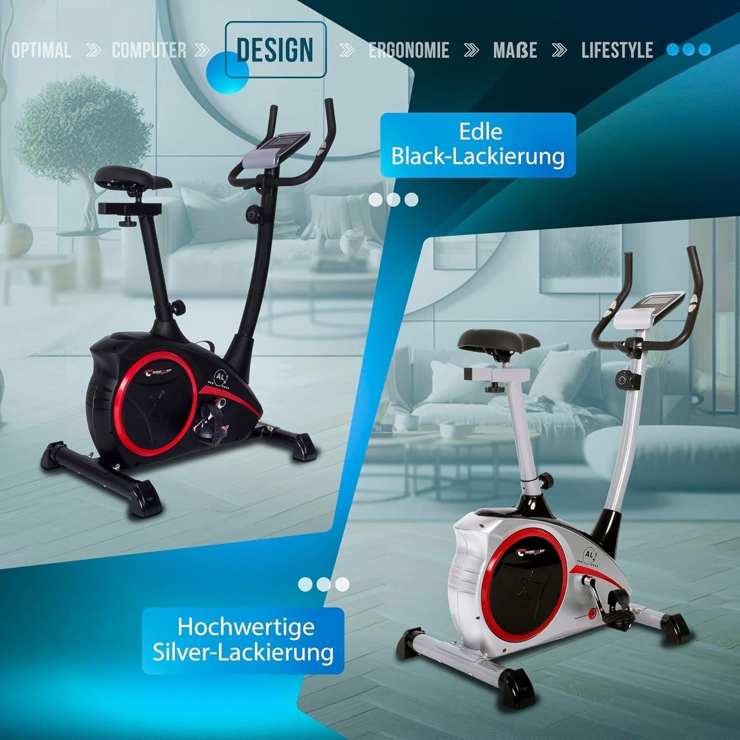 Magnetic Exercise Bike 9kg Flywheel LCD Tablet Holder Adjustable Resistance - Kwikley
