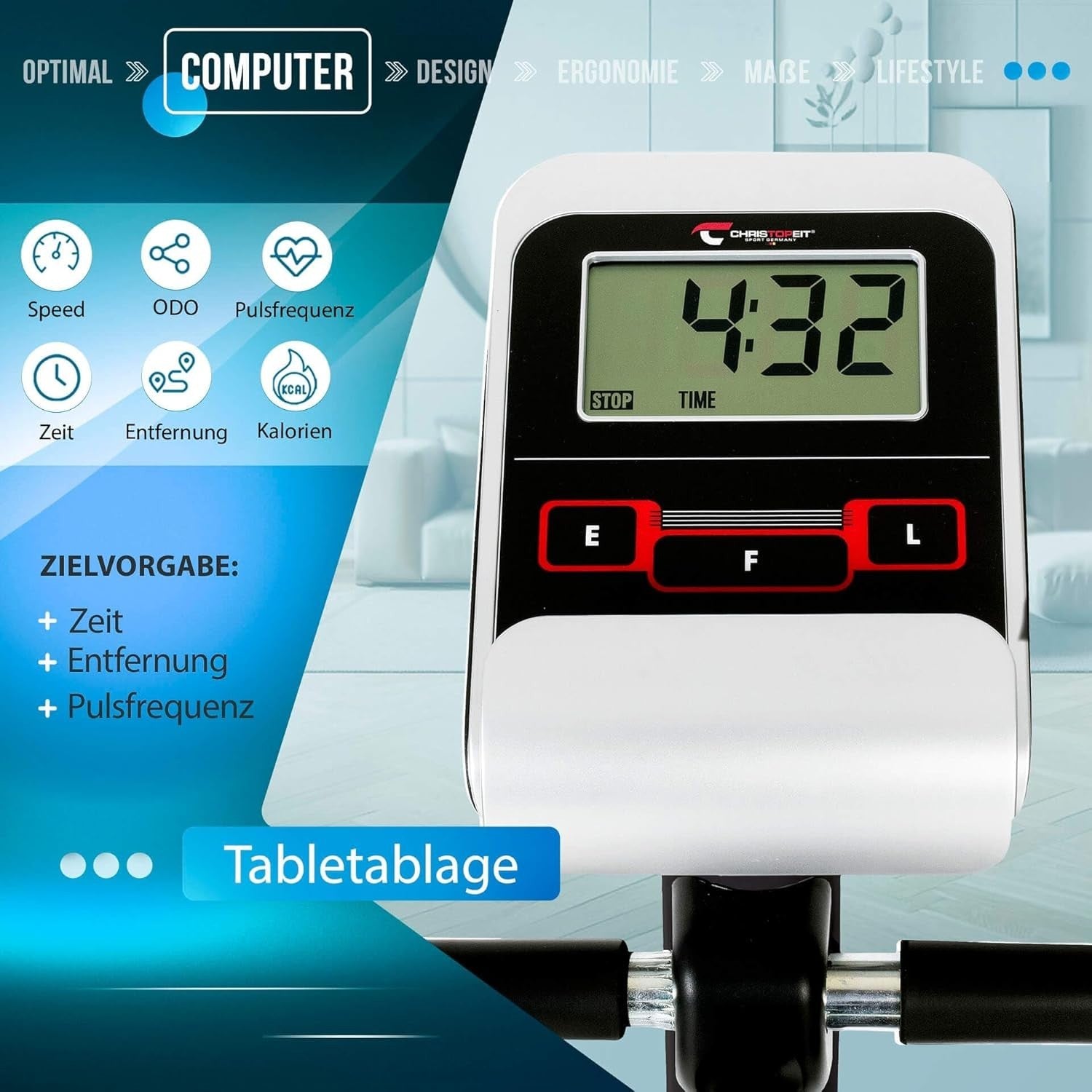 Magnetic Exercise Bike 9kg Flywheel LCD Tablet Holder Adjustable Resistance - Kwikley