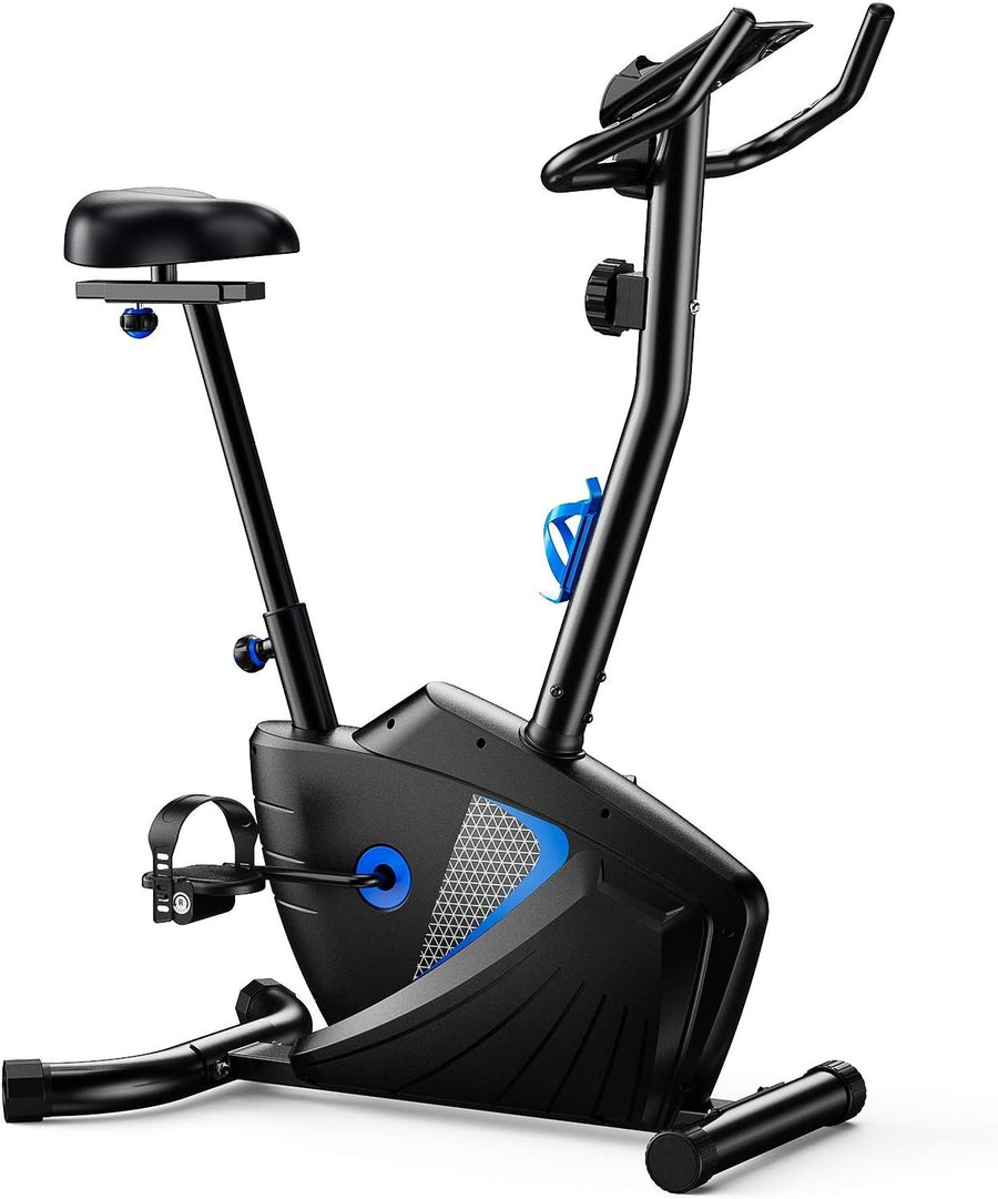 Magnetic Exercise Bike for Home w/ LCD Monitor, 8 Levels & Full - Body Handrails - Kwikley