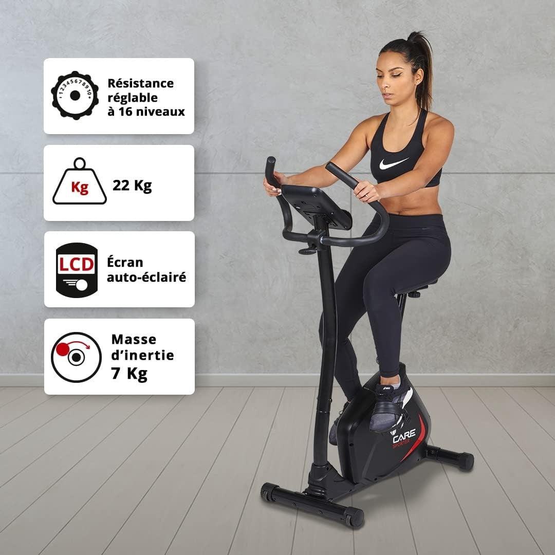 Magnetic Exercise Bike w/ 21 Programs, LCD Monitor, 16 Resistance Levels - Kwikley