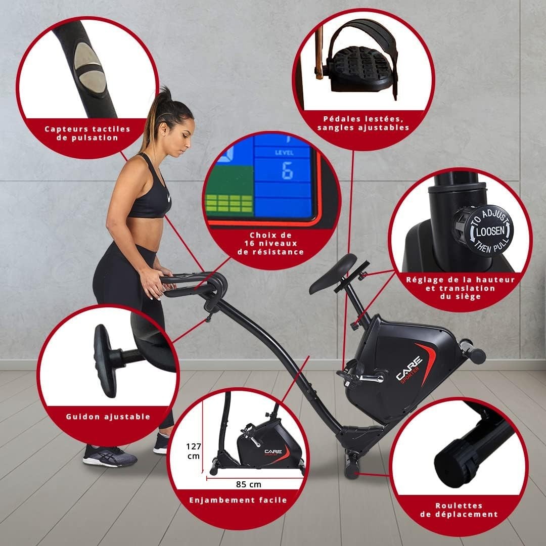 Magnetic Exercise Bike w/ 21 Programs, LCD Monitor, 16 Resistance Levels - Kwikley