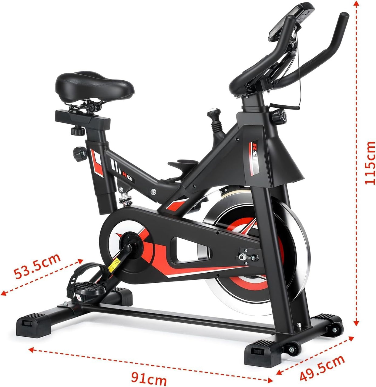 Magnetic Exercise Bike w/ LCD Monitor, APP Tracking, Quiet Belt Drive & 150kg - Kwikley