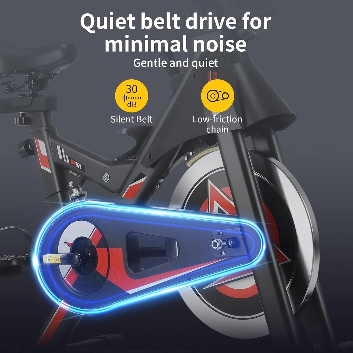 Magnetic Exercise Bike w/ LCD Monitor, APP Tracking, Quiet Belt Drive & 150kg - Kwikley