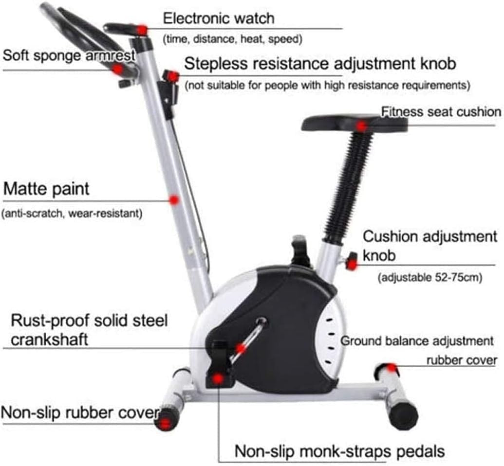 Magnetic Exercise Bike w/ LED Display, Silent Belt Drive & Adjustable Seat - Kwikley