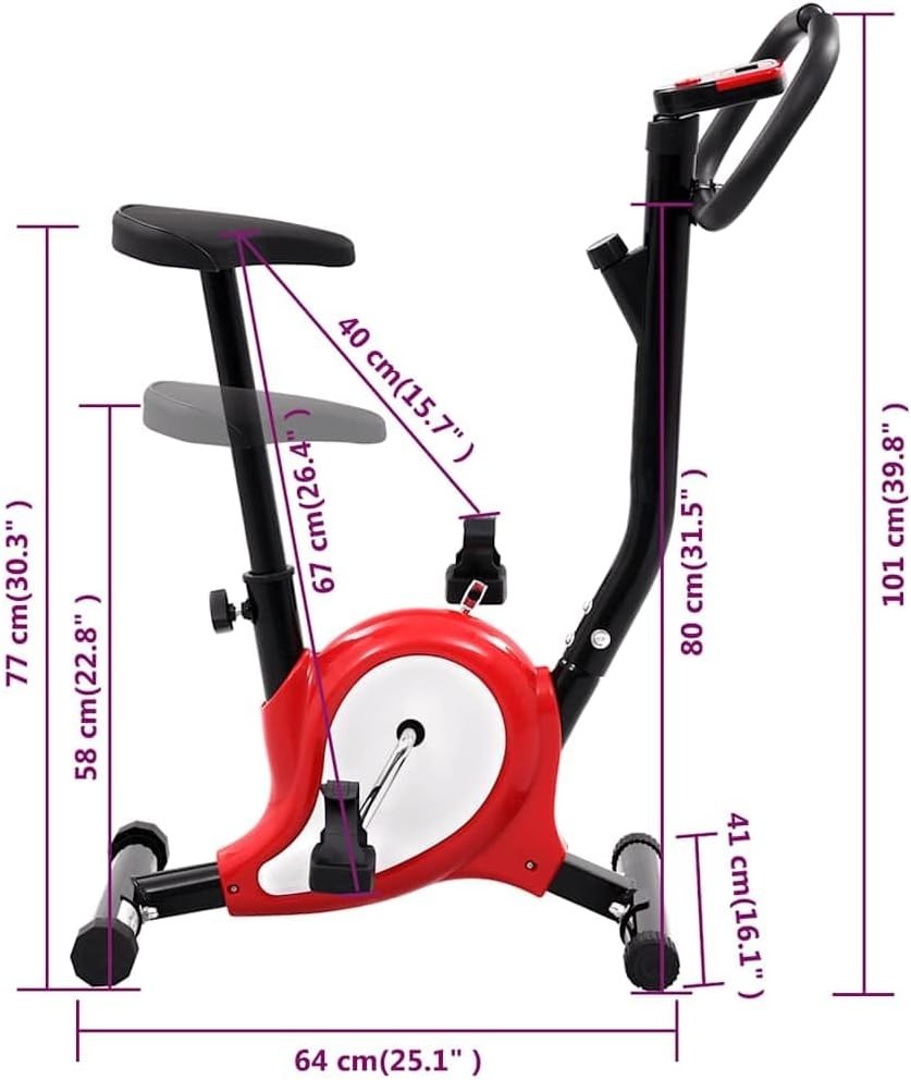 Magnetic Home Exercise Bike w/ LCD Monitor, Adjustable Seat & 120kg Capacity - Kwikley