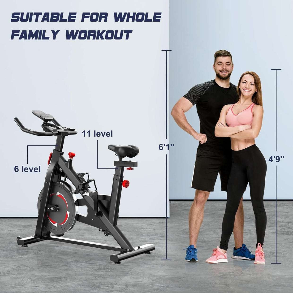 Magnetic Indoor Cycling Bike w/ Heavy Flywheel, LCD Monitor & Adjustable Seat - Kwikley