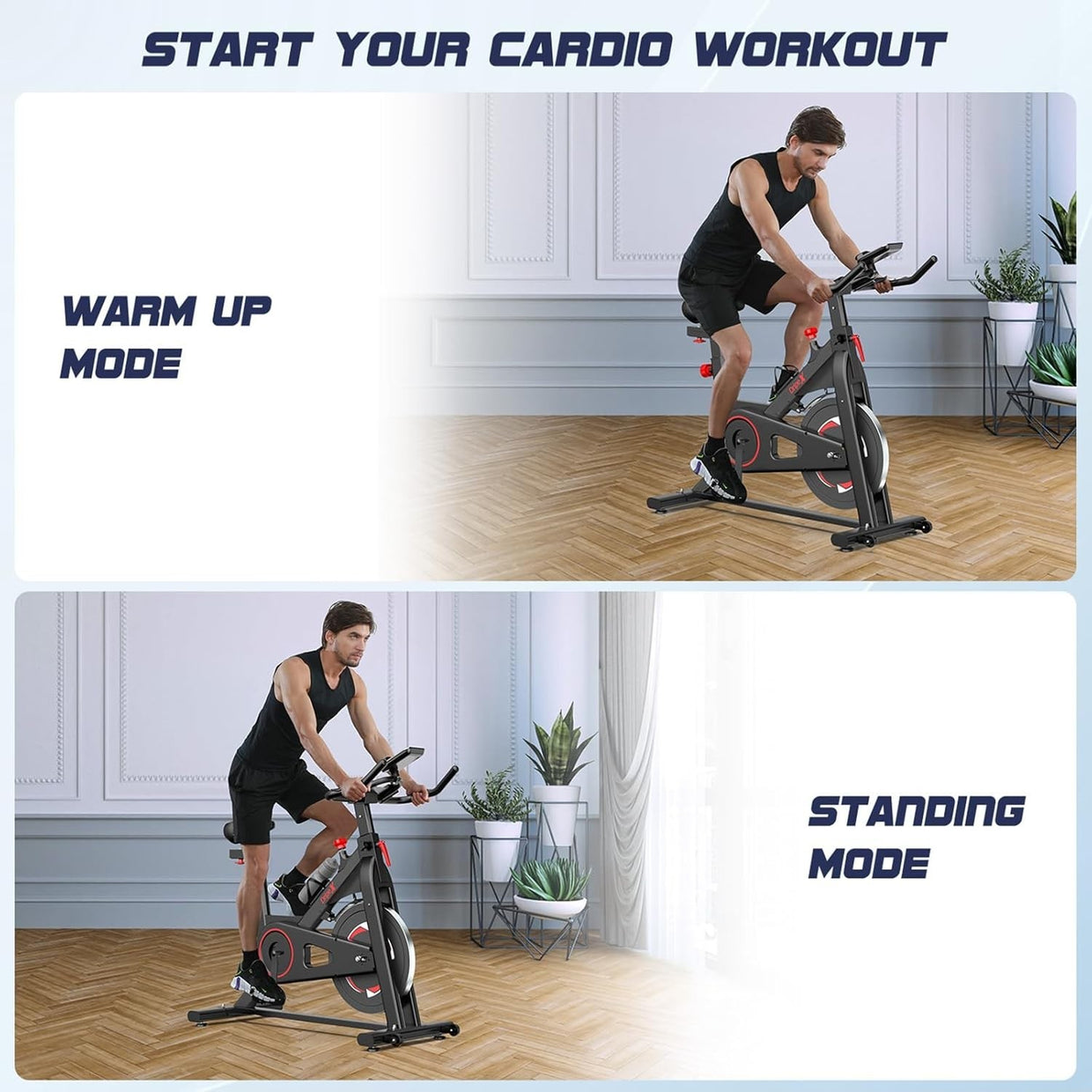 Magnetic Indoor Cycling Bike w/ Heavy Flywheel, LCD Monitor & Adjustable Seat - Kwikley