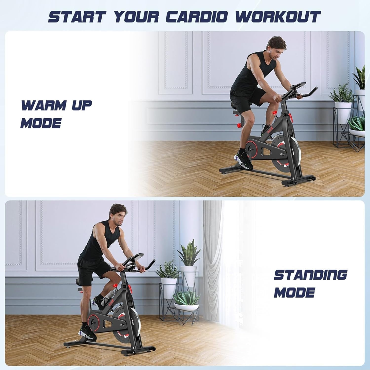 Magnetic Indoor Cycling Bike w/ Heavy Flywheel, LCD Monitor & Adjustable Seat - Kwikley