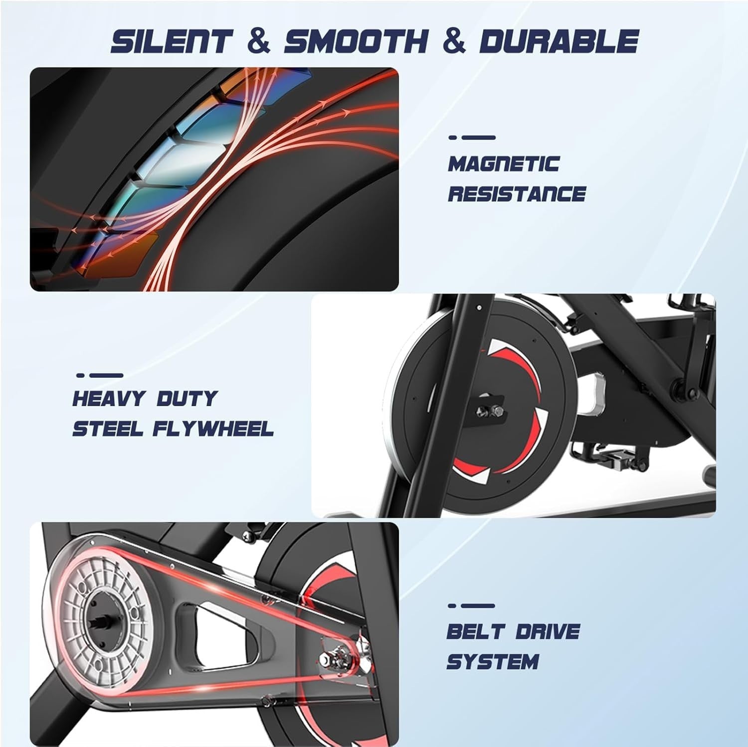 Magnetic Indoor Cycling Bike w/ Heavy Flywheel, LCD Monitor & Adjustable Seat - Kwikley