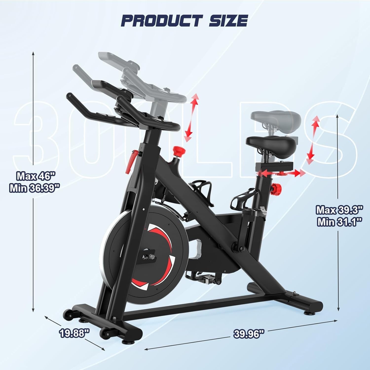 Magnetic Indoor Cycling Bike w/ Heavy Flywheel, LCD Monitor & Adjustable Seat - Kwikley