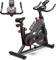 Magnetic Indoor Cycling Bike w/ Heavy Flywheel, LCD Monitor & Adjustable Seat - Kwikley