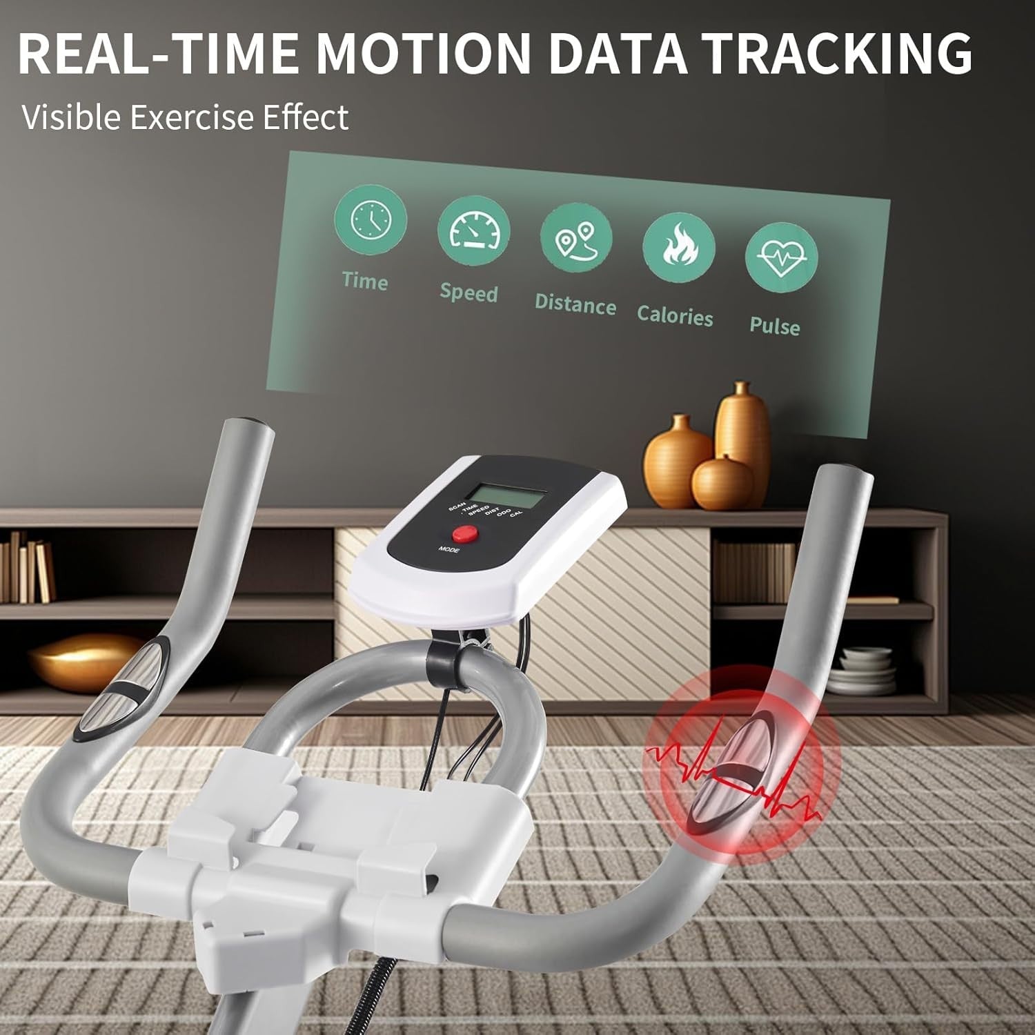 Magnetic Indoor Cycling Bike w/ LCD Monitor, Phone Holder & Adjustable Seat - Kwikley