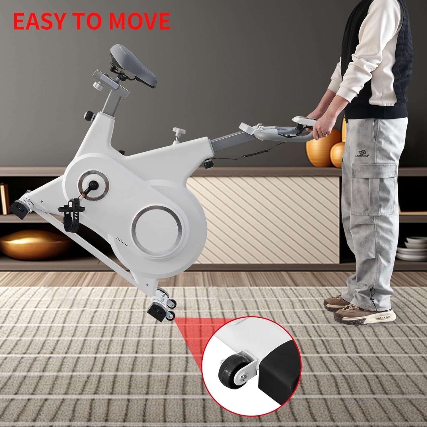 Magnetic Indoor Cycling Bike w/ LCD Monitor, Phone Holder & Adjustable Seat - Kwikley