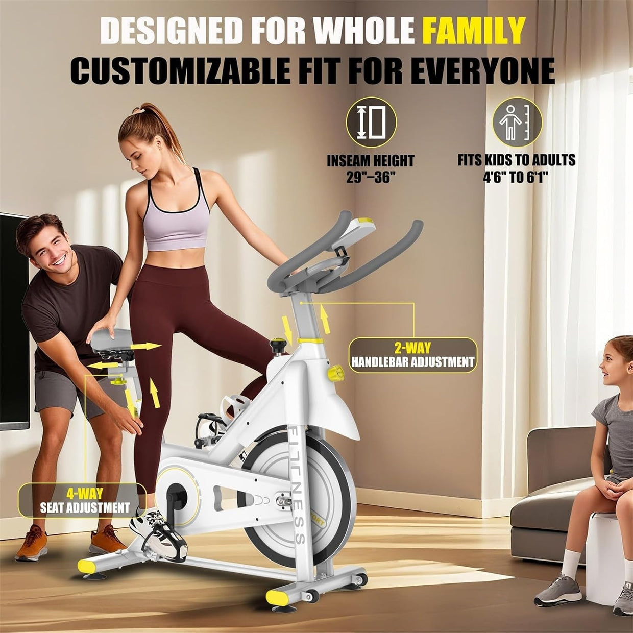 Magnetic Indoor Exercise Bike w/ 30lb Flywheel, LCD Monitor & 330lb Capacity - Kwikley