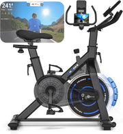 Magnetic Indoor Exercise Bike w/ App, LCD Monitor, Heavy Flywheel & 150kg Max - Kwikley