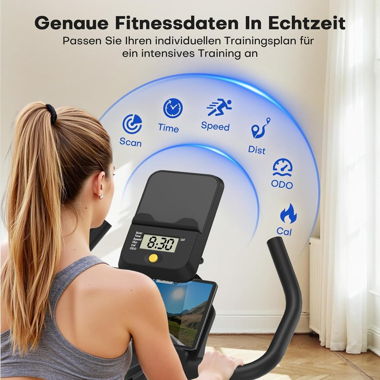 Magnetic Indoor Exercise Bike w/ App, LCD Monitor, Heavy Flywheel & 150kg Max - Kwikley