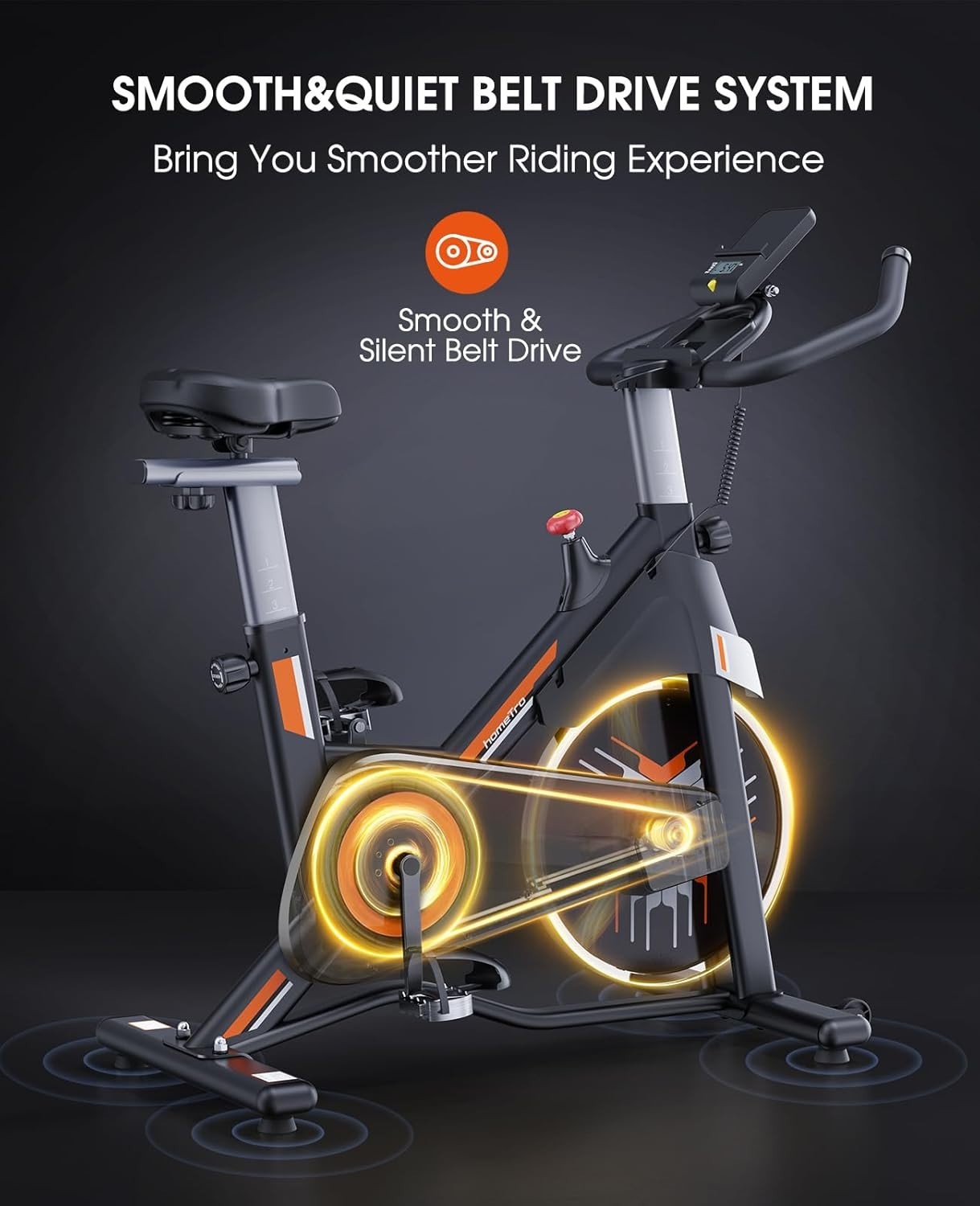 Magnetic Indoor Exercise Bike w/ LCD Monitor, 15kg Flywheel, Quiet & 330lb Cap - Kwikley