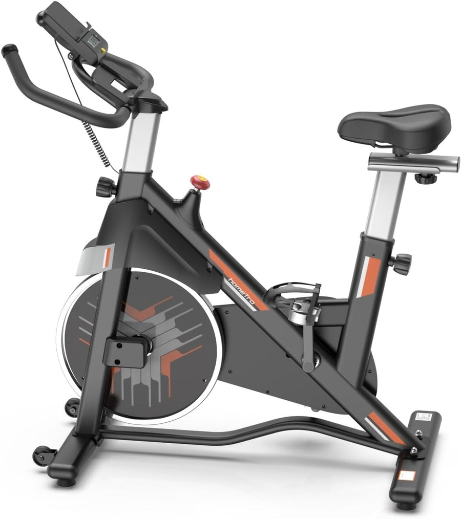 Magnetic Indoor Exercise Bike w/ LCD Monitor, 15kg Flywheel, Quiet & 330lb Cap - Kwikley