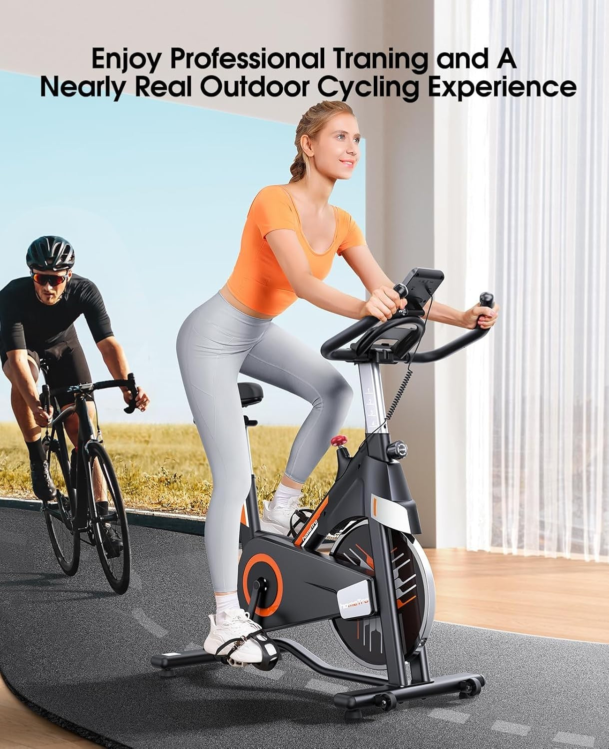 Magnetic Indoor Exercise Bike w/ LCD Monitor, 15kg Flywheel, Quiet & 330lb Cap - Kwikley