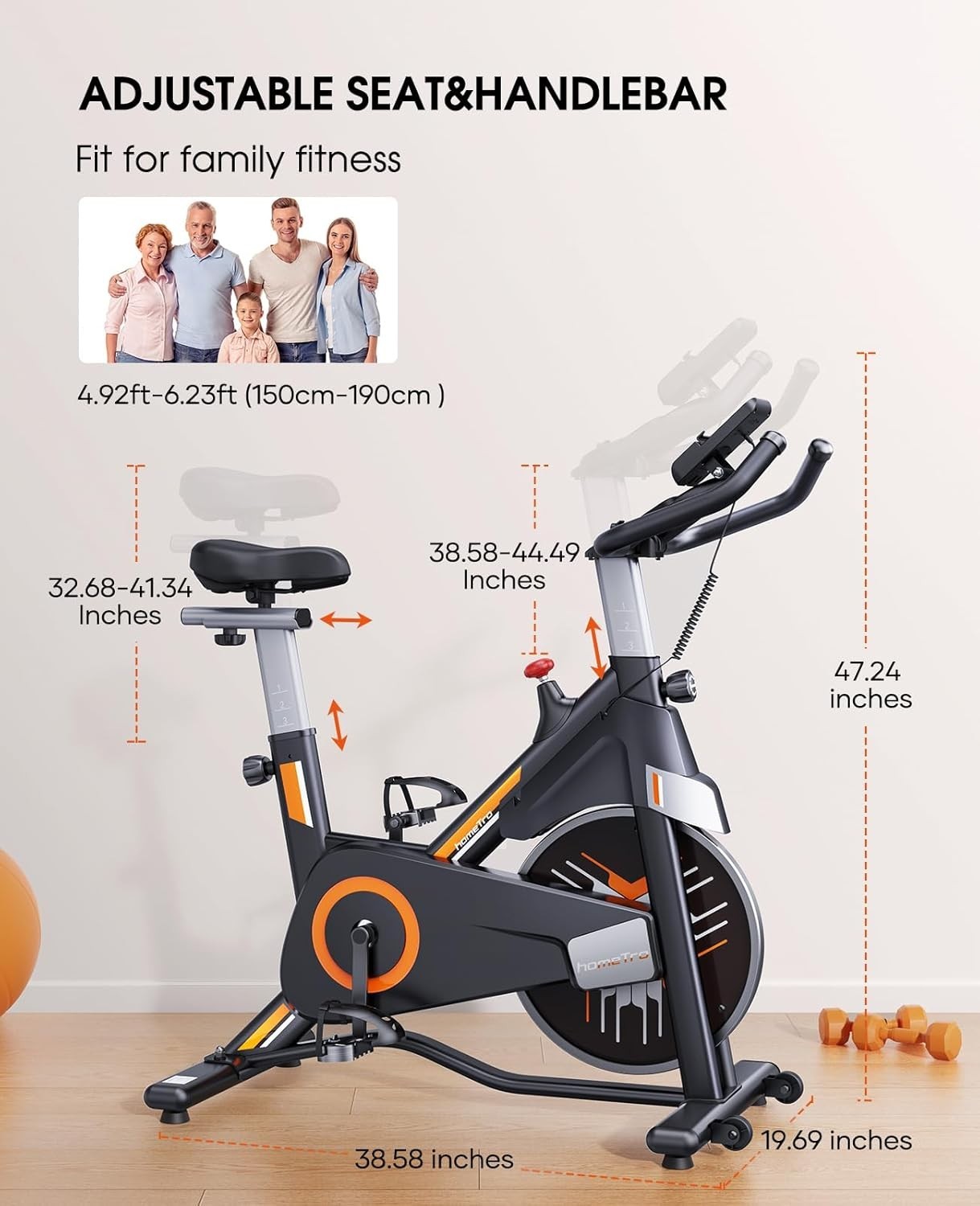 Magnetic Indoor Exercise Bike w/ LCD Monitor, 15kg Flywheel, Quiet & 330lb Cap - Kwikley