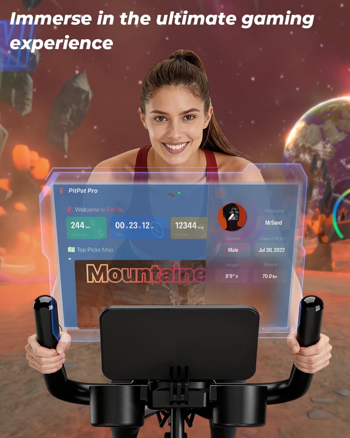 Magnetic Indoor Exercise Bike w/ LCD Monitor, APP Tracking & Adjustable Seat - Kwikley