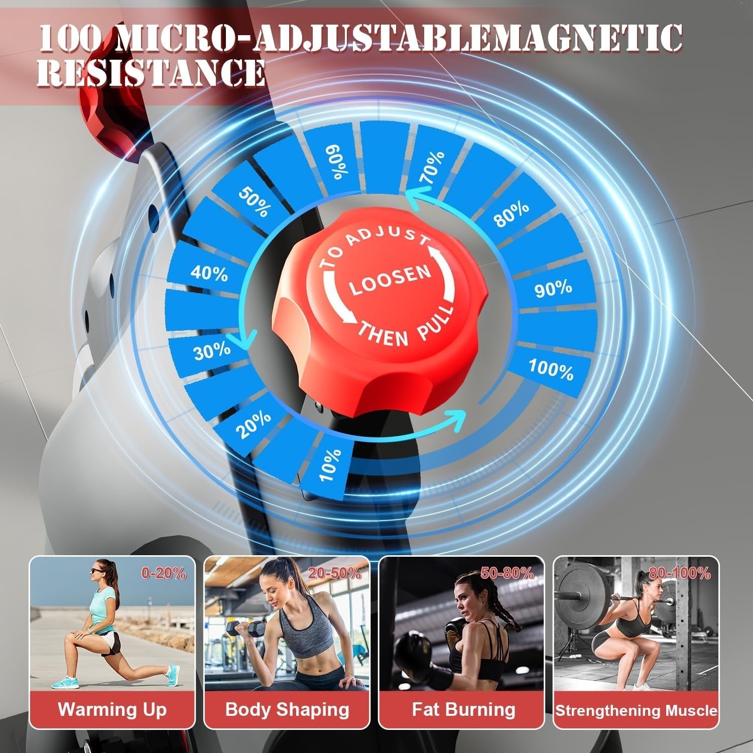 Magnetic Indoor Exercise Bike w/ LCD Monitor, Heart Rate & Adjustable Seat 150kg - Kwikley