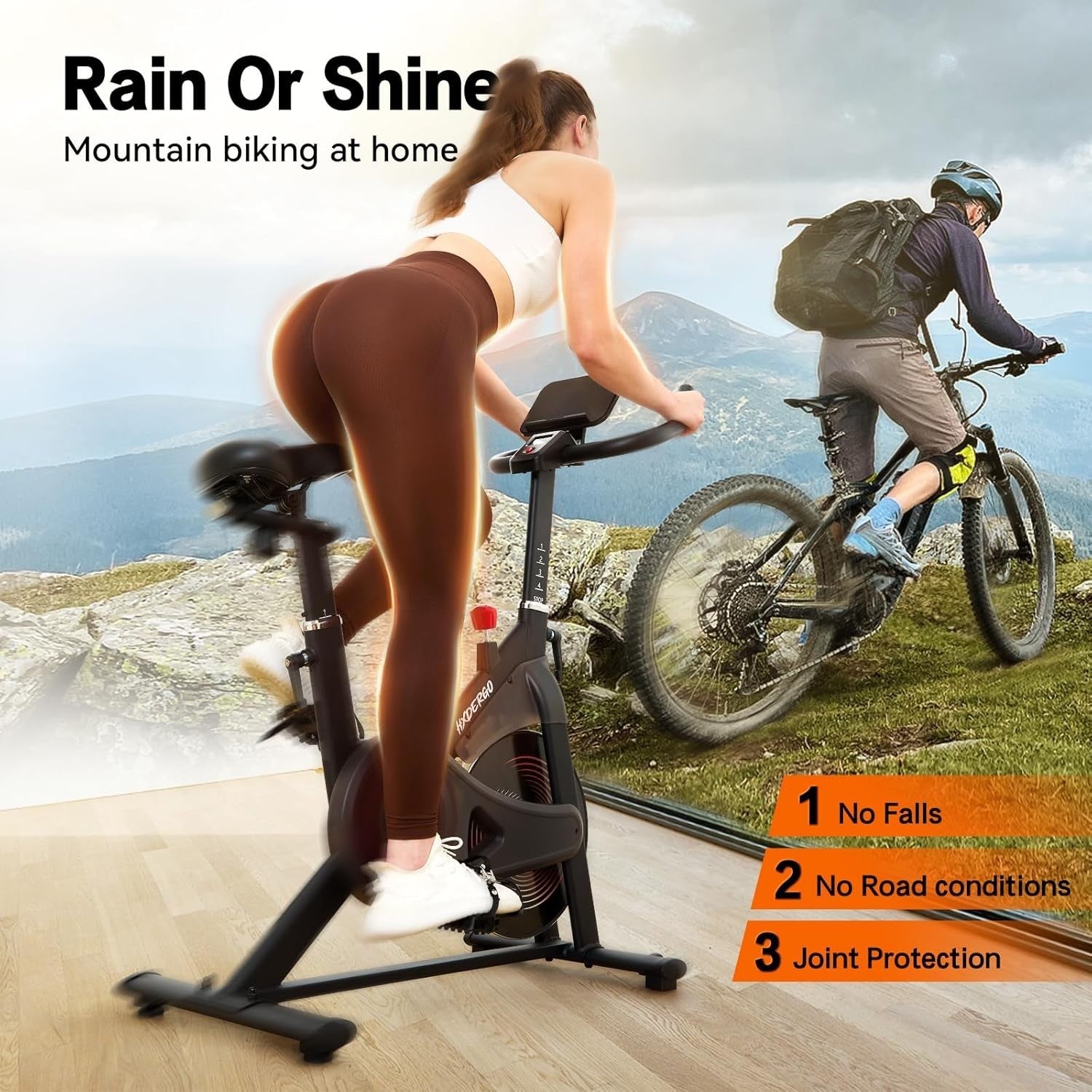 Magnetic Indoor Spin Bike w/ APP, LCD Monitor, Quiet Belt Drive Adjustable Seat - Kwikley