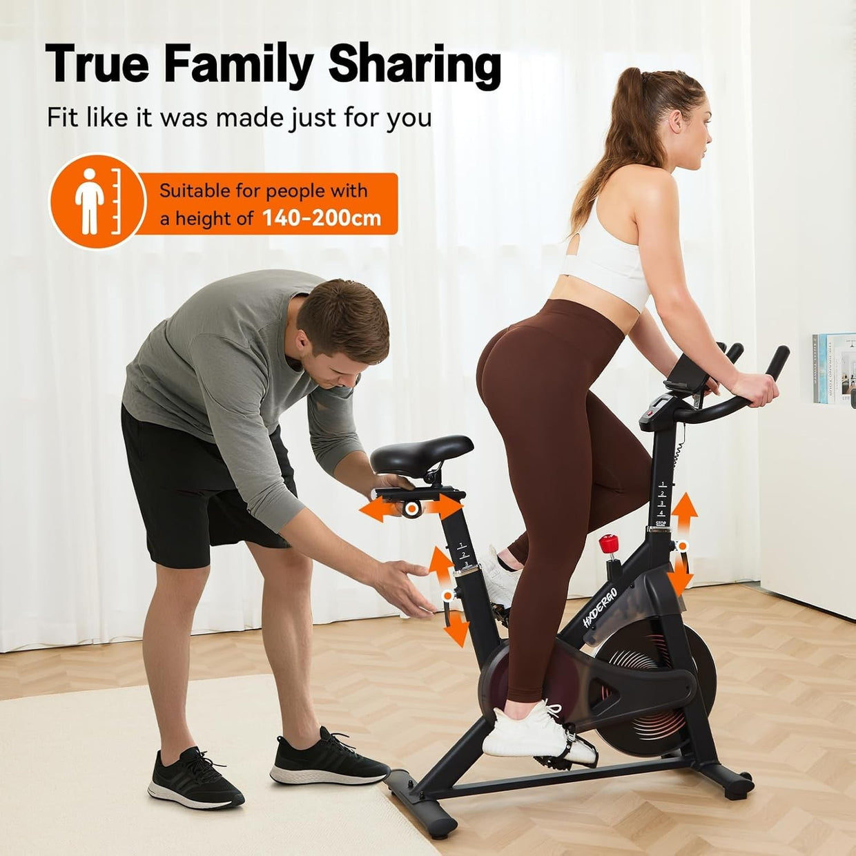 Magnetic Indoor Spin Bike w/ APP, LCD Monitor, Quiet Belt Drive Adjustable Seat - Kwikley