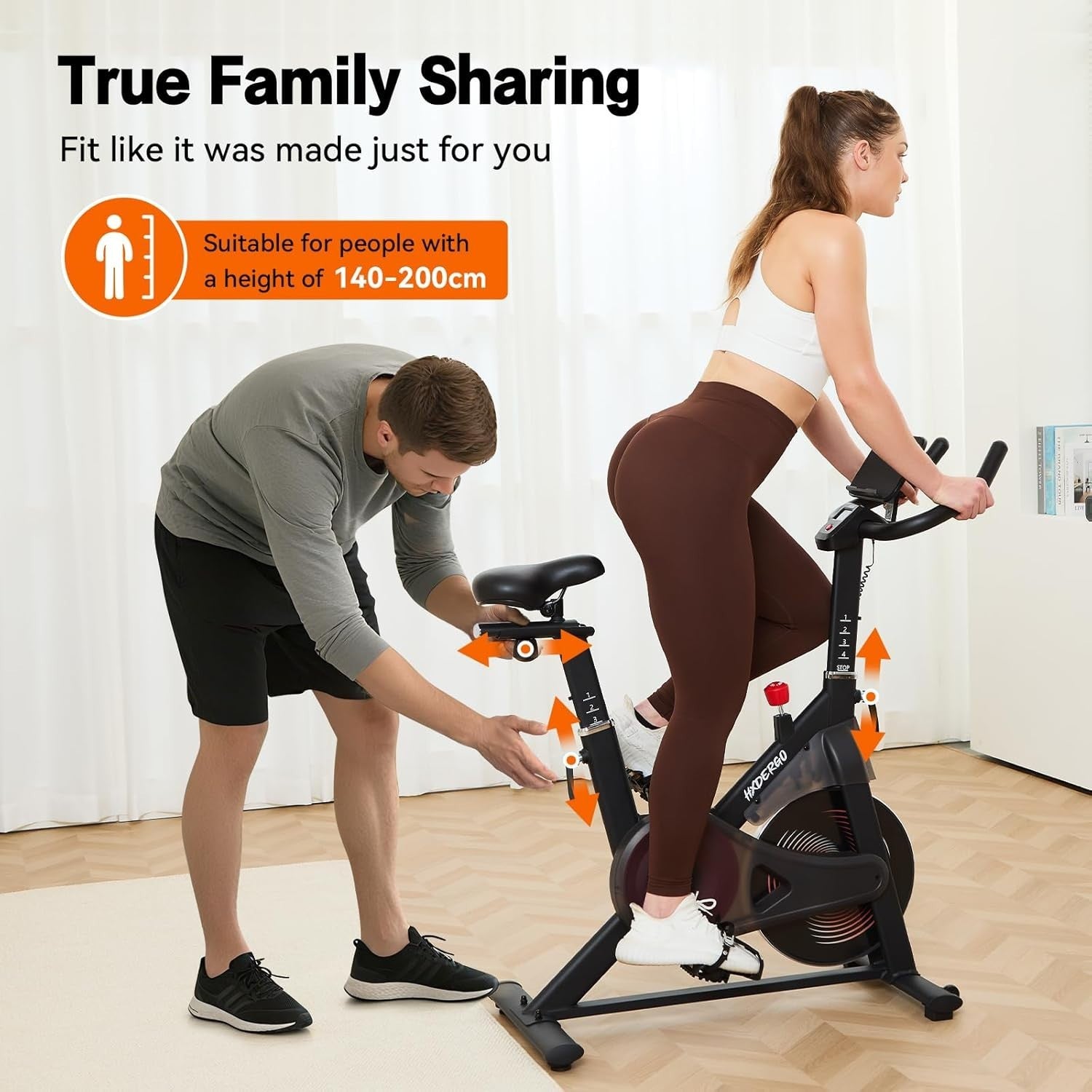 Magnetic Indoor Spin Bike w/ APP, LCD Monitor, Quiet Belt Drive Adjustable Seat - Kwikley
