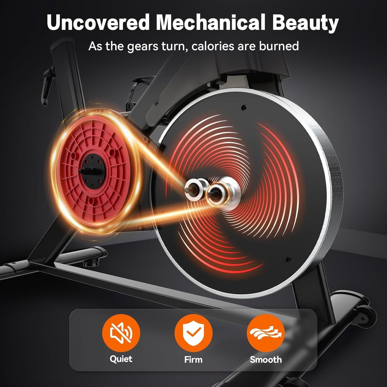 Magnetic Indoor Spin Bike w/ APP, LCD Monitor, Quiet Belt Drive Adjustable Seat - Kwikley
