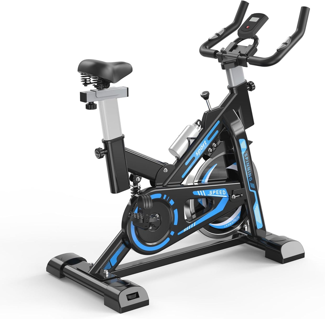 Magnetic Indoor Spin Bike w/ LCD Monitor, Tablet Holder & Heavy Flywheel - Kwikley